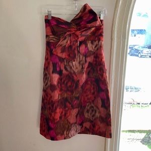 J Crew Strapless Floral Ikat Cocktail dress